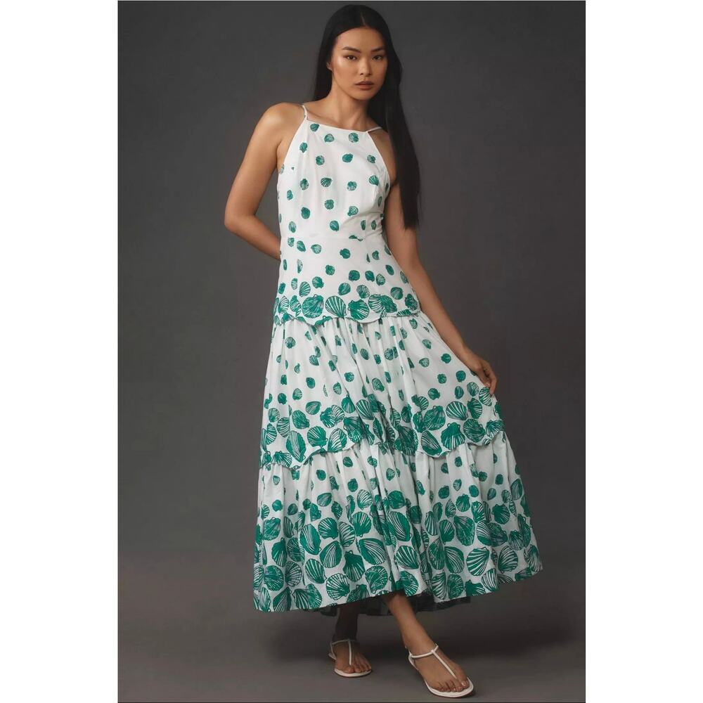 NWT Maeve x Anthropologie Halter Tiered Maxi Dress. Size M. Ret. $198